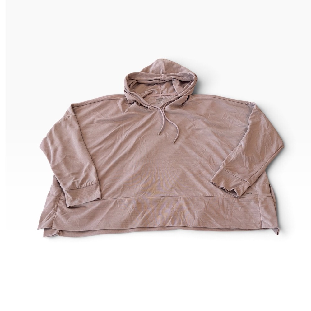Mondetta Performance Luxury Mauve Ribbed Hoodie XXL Womens Pink Pullover